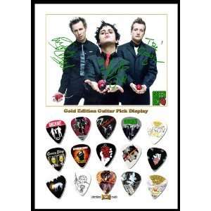  Green Day New Gold Edition Guitar Pick Display With 15 Guitar 