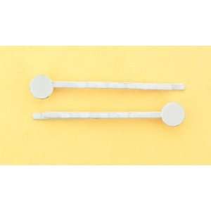  50mm White Metal Bobby Pin with Glue Pad   144 Pieces 