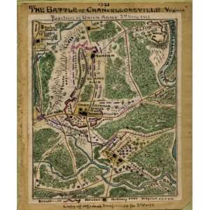  Civil War Map The Battle of Chancellorsville, Virginia 
