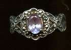 Beautiful .925 Silver Ring w/ Blue & Clear Stones  wei