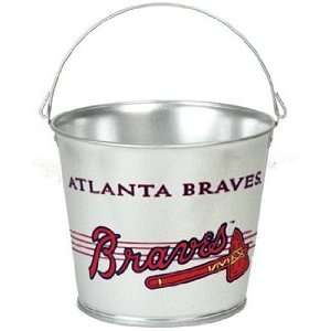  Atlanta Braves Galvanized Pail 5 Quart   MLB Ice Buckets 