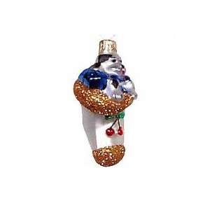  Hand Blown Puppy in Stocking Glass Ornament