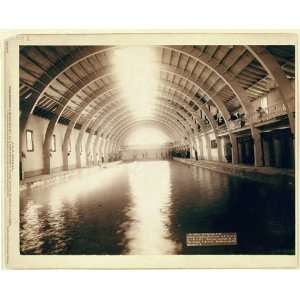 Drawing Hot Springs, S.D. Interior of largest plunge bath in U.S. on F 