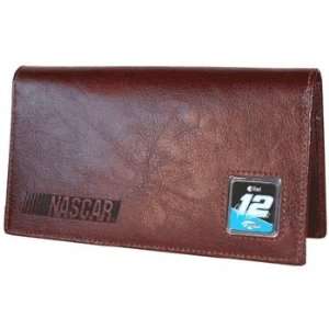  #12 Ryan Newman Nascar Brown Leather Checkbook Cover By 