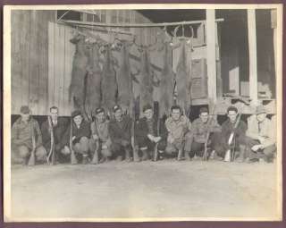 Photo West Virginia Hunters with Killed Deer wearing WWII Uniforms 
