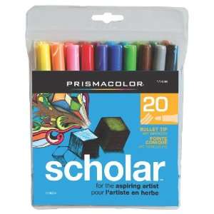  Prismacolor Scholar Bullet Tip Water Based Art Markers, 20 