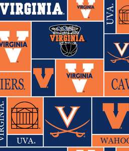University of Virginia Cavaliers Team Sports Fleece Fabric Print 