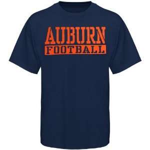  Auburn Tigers Navy Blue Stencil Football T shirt Sports 