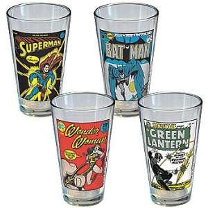  NEW DC Comics Vintage Covers Pint Glasses Retro Super Hero 