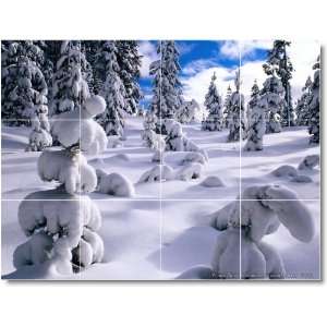 Winter Scene Tile Mural W121  18x24 using (12) 6x6 tiles