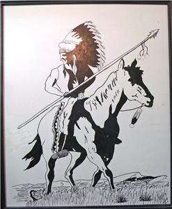 vintage Native American drawing  by Ray  from Portland Oregon looks 