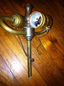 vintage antique LAMP pull Chain HOLDER SOCKETS LAMP CLUSTER DUAL LIGHT 
