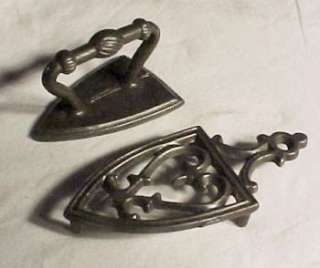Antique toy sad iron & trivet cast iron Excellent condition  
