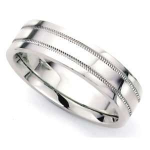 Rounded Interior Flat Park Avenue Wedding Band in 18k White Gold (7mm)