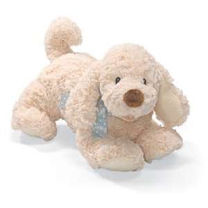  Auggie Beige Pup With Blue Ribbon Personalized (Small 