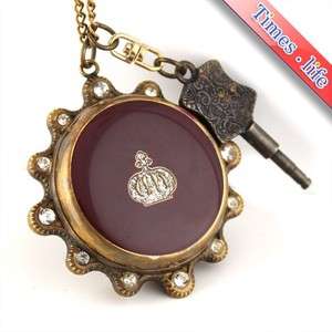 Unisex Vintage Copper Pocket Watch Mechanical Key Wind  
