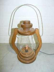 Unique Wood Oil Style Lantern with Electric Flame Light  