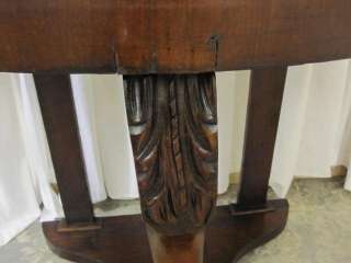 Extraordinary Antique 1800s Half Table w Marble Top & Dolphin Leg 
