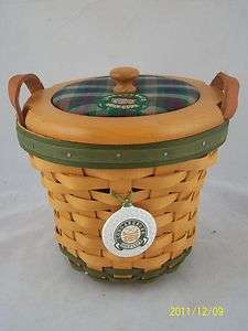 Longaberger 2000 Golf Club Basket w Lid & Tie On  