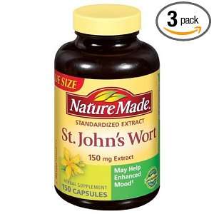  Nature Made St. Johns Wort 150mg, 150 Capsules (Pack of 3 