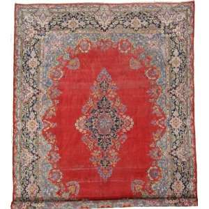  100 x 137 Red Persian Hand Knotted Wool Kerman Rug 