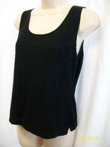UNDERWRITERS black sleeveless silk cashmere tank top M  