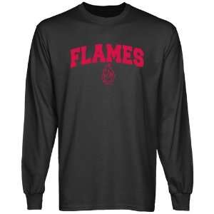  UIC Flames Charcoal Logo Arch Long Sleeve T shirt Sports 