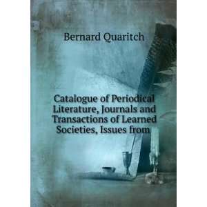   of Learned Societies, Issues from . Bernard Quaritch Books