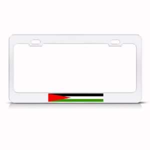 Palestine Palestinian Flag White Country Metal license plate frame Tag 