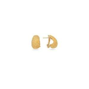  Patterned Half Hoop Earrings in 14K Yellow Gold Jewelry