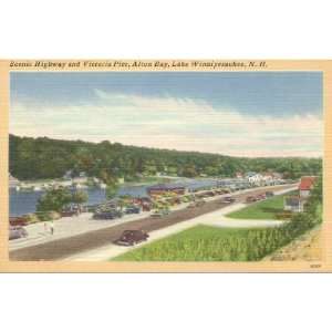  1940s Vintage Postcard Highway and Victoria Pier   Alton 