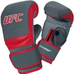  UFC Official MMA Adult Neoprene Bag Gloves   Grey/Red 