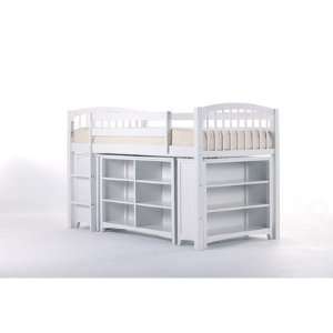  School House Storage Junior Loft Bed in White