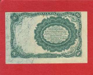   10 CENT FRACTIONAL UNCIRCULATED w/ 2 pin holes, Old Paper Money  