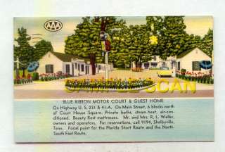 Blue Ribbon Motor Court & Guest Home Shelbyville TN 57  