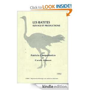 Les ratites Elevage et productions (French Edition) Patricia 