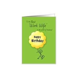  Birthday Work Wife Stick Figure Fun Card Health 