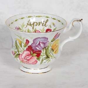 ROYAL ALBERT FLOWER OF THE MONTH TRIO   APRIL  