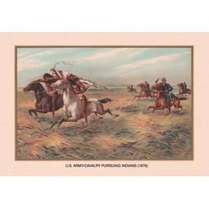  U.S. Army Pursuing Indians, 1876   12x18 Framed Print in 