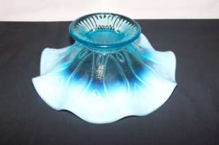 VINTAGE~OPALESCENT ART GLASS FOOTED BOWL/COMPOTE NICE  