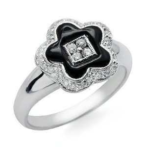   Onyx Fashion Star Gemstone Ring in White Gold Avianne & Co Jewelry
