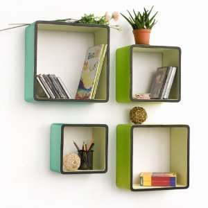   Square Leather Wall Shelf / Bookshelf / Floating Shelf (Set of 4