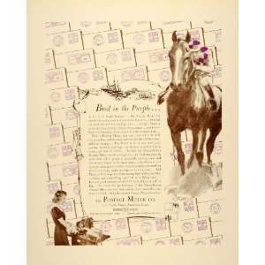   Mail Stamps Jockey Race Horse   Original Print Ad
