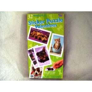  32 Make It Play It Sticker Puzzle Valentines Each Card is 