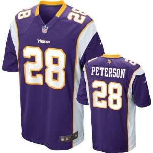  Adrian Peterson Youth Jersey Home Purple Game Replica #28 