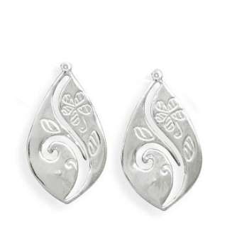 Sterling silver Floral Design Earring Jackets  