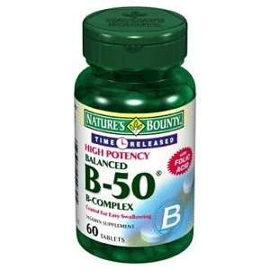 Timed Release Vitamin B 50 Complex Tablets, By Natures Bounty   60 