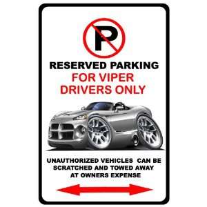  Dodge Viper Roadster SRT10 Muscle Car toon No Parking Sign 