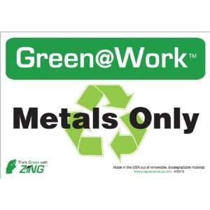 Zing Eco Environmental Awareness Sign, Header Green at Work, Metals 