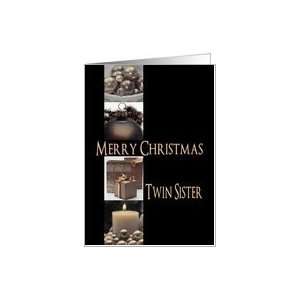  Twin Sister Merry Christmas sepia black white Winter 